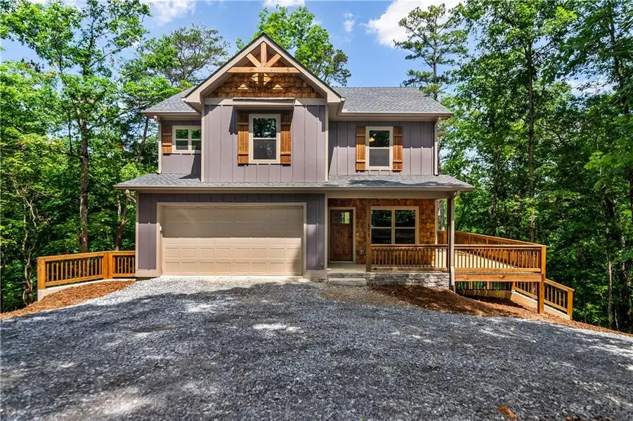 Front exterior of a new home in , Ellijay, GA, highlighting curb appeal (Image 2). Front exterior of a new home in , Ellijay, GA, highlighting curb appeal (Image 2).