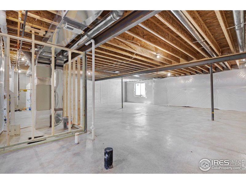 Plenty of room for expansion and/or storage in the full unfinished basement. Basement walls are fully insulated and have rough-in plumbing for an additional bath