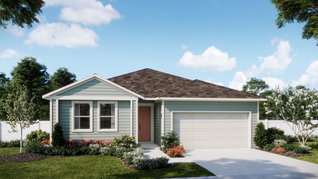Representative exterior photo of a completed home built from the Dune by Risewell Homes in Marion Ridge, Haines City, FL (Image 1). Representative exterior photo of a completed home built from the Dune by Risewell Homes in Marion Ridge, Haines City, FL (Image 1).