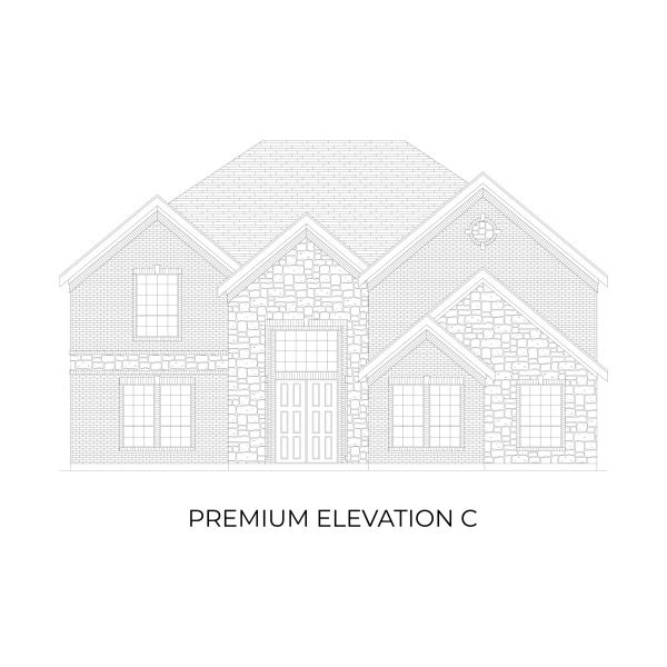 Representative rendering of the exterior for the Northcrest 3FSW (w/Media) by First Texas Homes (Image 6).
