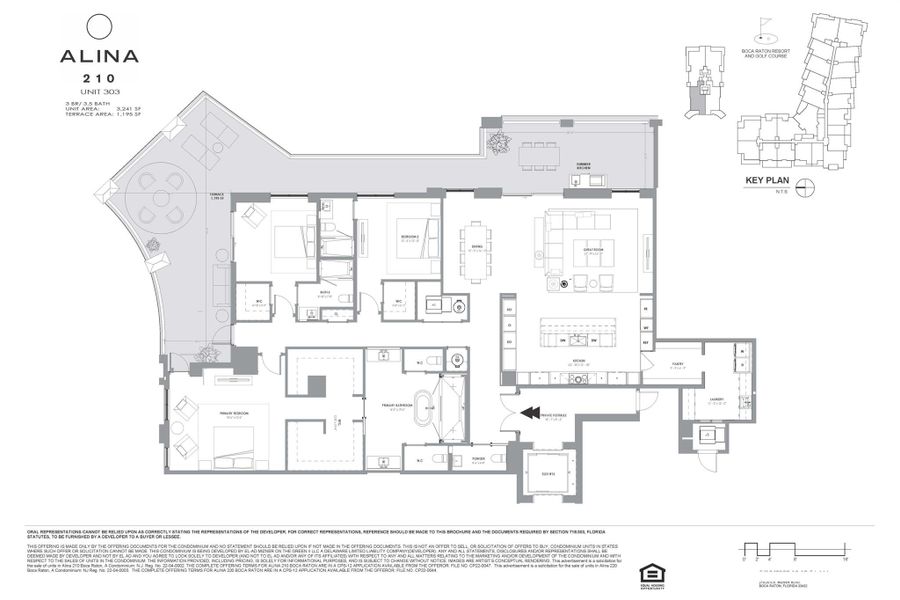 2D floor plan layout of this home in Alina Residences, Boca Raton, FL (Image 4).