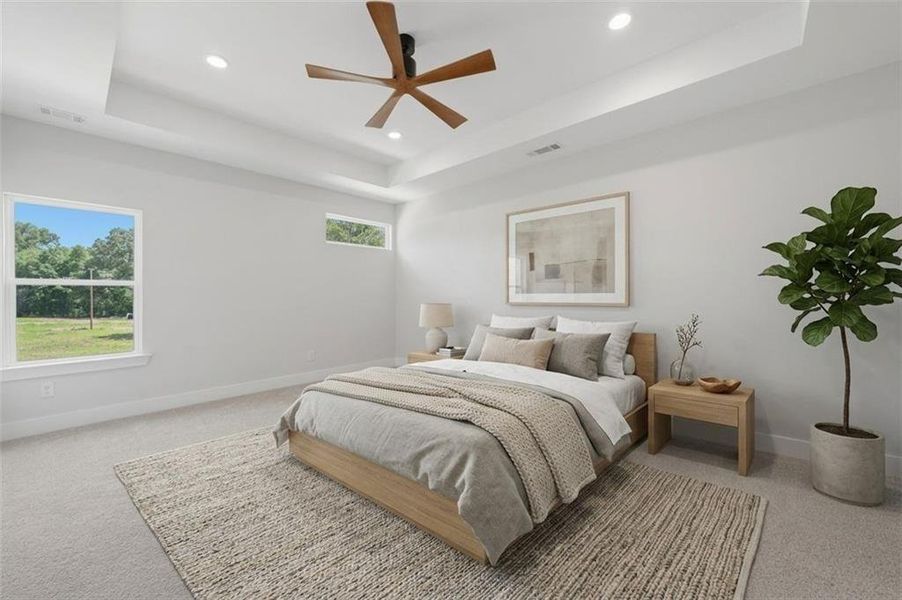 Furnished interior view inside a new home in , White (Image 9).
