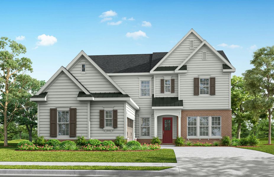 Representative exterior photo of a completed home built from the Garrison by JPOrleans in Coventry Glen, Huntersville, NC (Image 10).