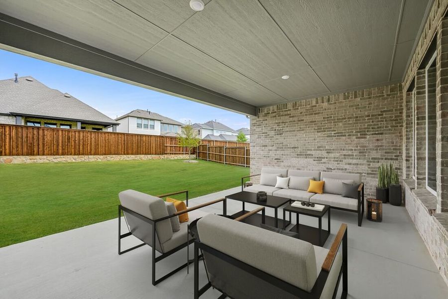 Exterior details and patio area of a home in The Ridge at Northlake 60s, Northlake (Image 3).