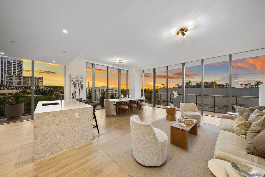 Living Room at Sunset Living Room at Sunset