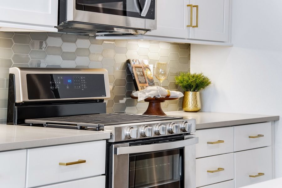 Close-up of interior finishes inside a home in Candelas Townhomes, Arvada (Image 19).