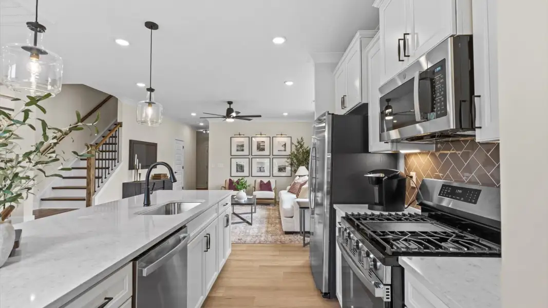 Furnished interior view inside a new home in North First Street Townes, Mebane (Image 9).
