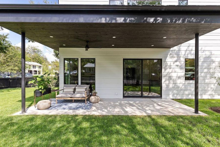 Exterior details and patio area of a home in , Austin (Image 26).