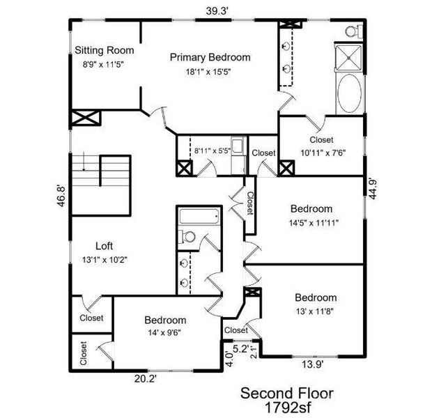 2D floor plan layout of this home in , Charlotte, NC (Image 6).
