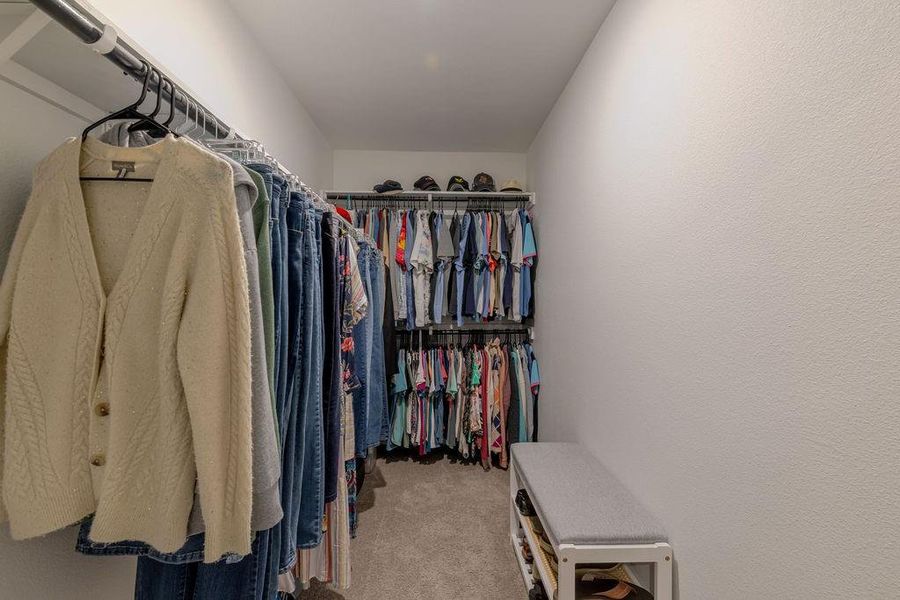 Large walk-in closet in primary bathroom Large walk-in closet in primary bathroom