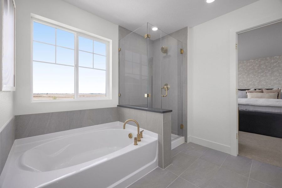 Tub and separate shower at primary bath Tub and separate shower at primary bath