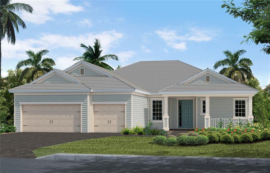Front exterior of a new home in , Venice, FL, highlighting curb appeal (Image 1).