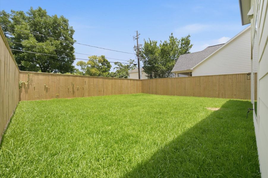 Expansive backyard.