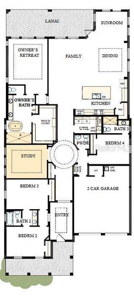 2D floor plan layout of this home in Laureate Park at Lake Nona - Park Series, Orlando, FL (Image 4).