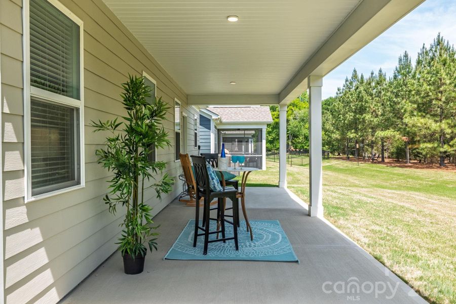 Exterior details and patio area of a home in Esplanade at Northgate, Indian Trail (Image 28).