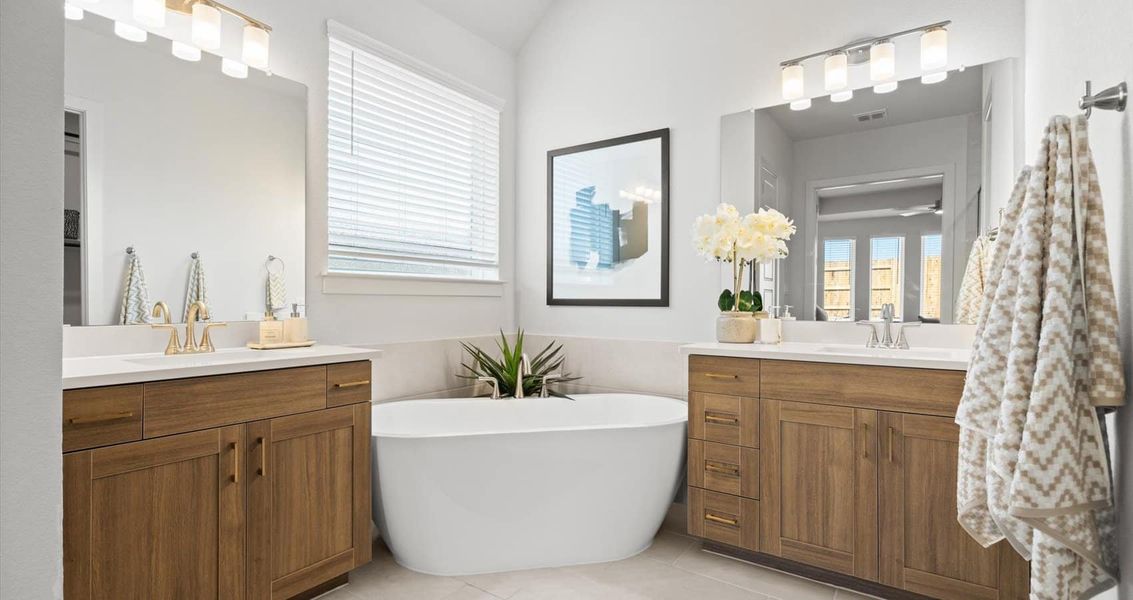 Representative furnished interior of a home built from the Wyatt by Chesmar Homes in Sunfield, Buda (Image 12).