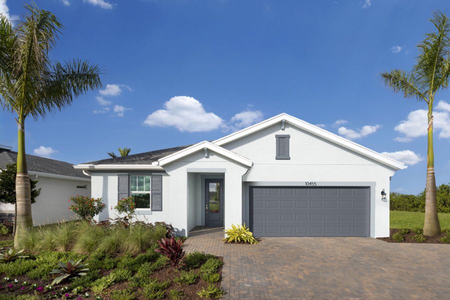 Representative exterior photo of a completed home built from the Cascades by Mattamy Homes in Tradition, Port St. Lucie, FL (Image 16). Representative exterior photo of a completed home built from the Cascades by Mattamy Homes in Tradition, Port St. Lucie, FL (Image 16).