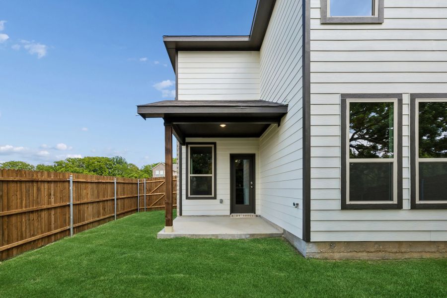 Exterior details and patio area of a home in Eagle Cove, Denton (Image 4). Exterior details and patio area of a home in Eagle Cove, Denton (Image 4).