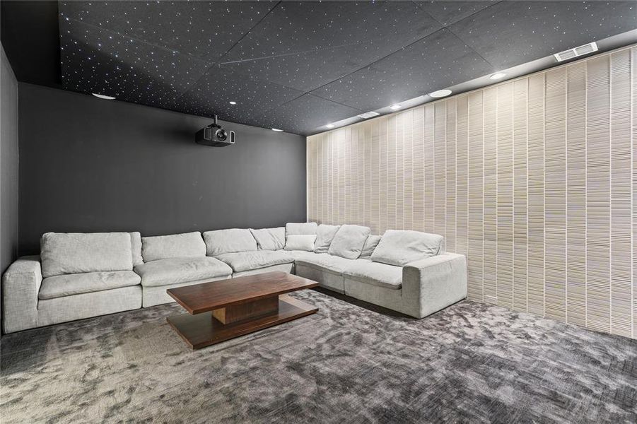 Cinema with carpet floors Cinema with carpet floors