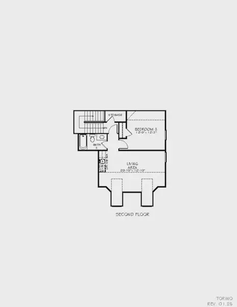 2D floor plan layout for the Torino by Epcon Communities in Lakeside at Millican Reserve, College Station, TX (Image 5). 2D floor plan layout for the Torino by Epcon Communities in Lakeside at Millican Reserve, College Station, TX (Image 5).