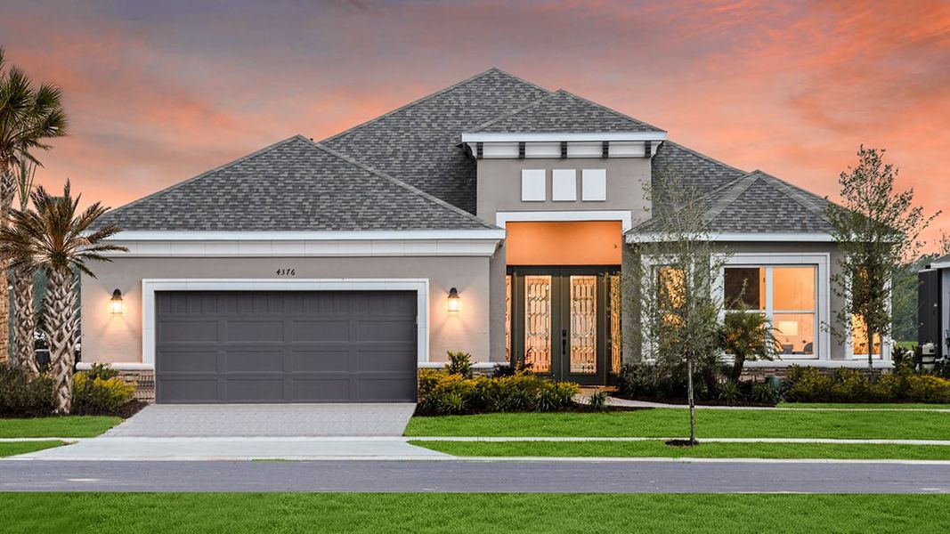 Representative exterior photo of a completed home built from the Pallazio by Taylor Morrison in Esplanade at Westview, Kissimmee, FL (Image 21). Representative exterior photo of a completed home built from the Pallazio by Taylor Morrison in Esplanade at Westview, Kissimmee, FL (Image 21).