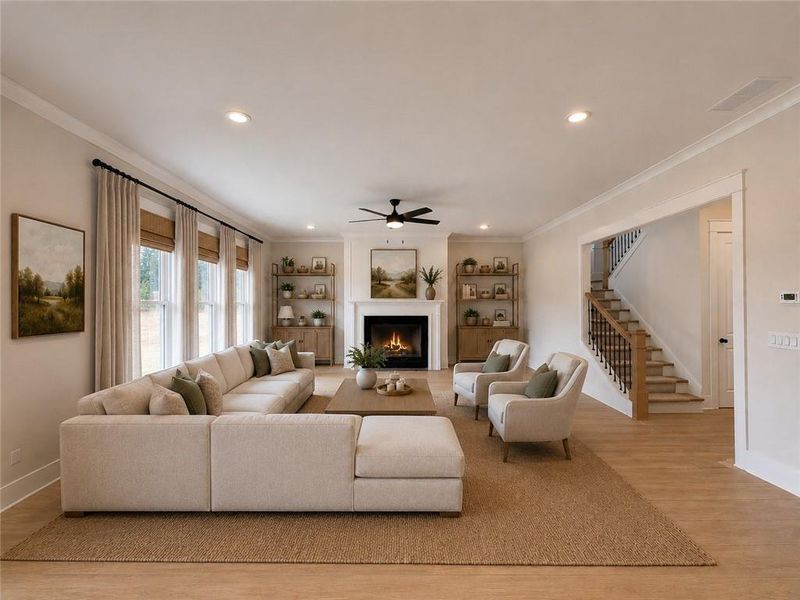 Furnished interior view inside a new home in The Tillery, Marietta (Image 34). Furnished interior view inside a new home in The Tillery, Marietta (Image 34).