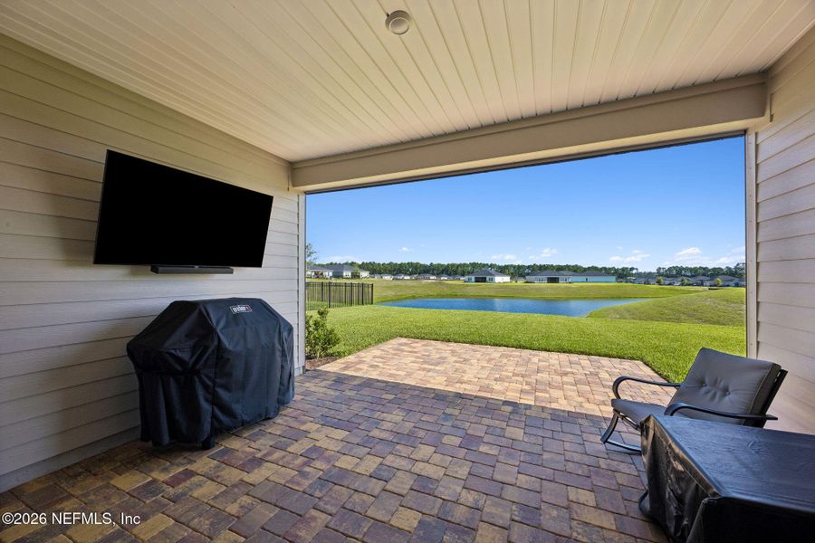 Exterior details and patio area of a home in Edenbrooke at Hyland Trail | 55+, Green Cove Springs (Image 28). Exterior details and patio area of a home in Edenbrooke at Hyland Trail | 55+, Green Cove Springs (Image 28).