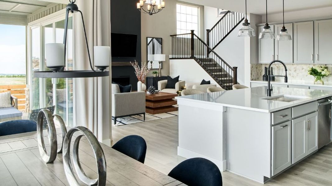 Furnished interior view inside a new home in The Aurora Highlands, Aurora (Image 8). Furnished interior view inside a new home in The Aurora Highlands, Aurora (Image 8).