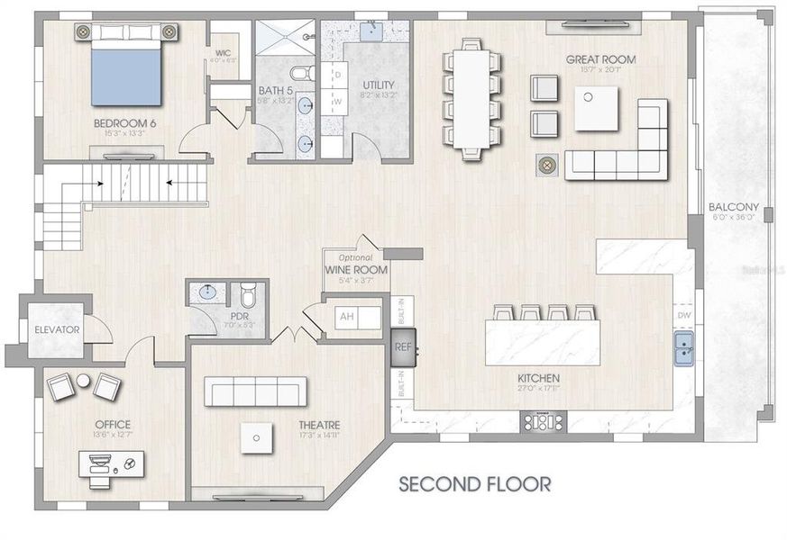 2D floor plan layout of this home in , Treasure Island, FL (Image 5).