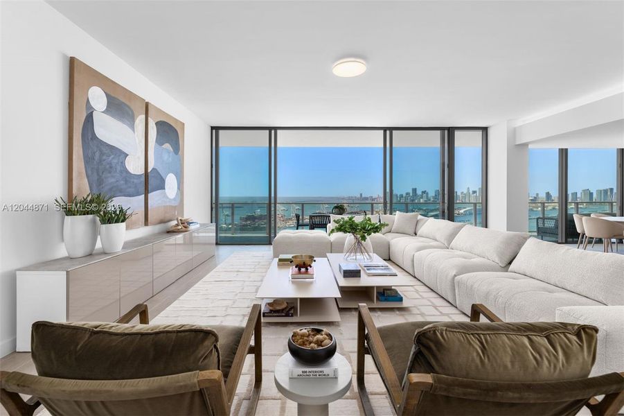 Furnished interior view inside a new home in , Miami Beach (Image 6).