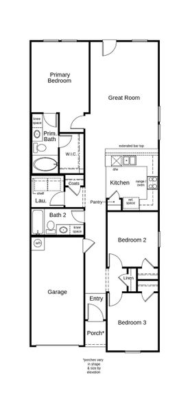 2D floor plan layout of this home in Spanish Trails Villas, San Antonio, TX (Image 3).