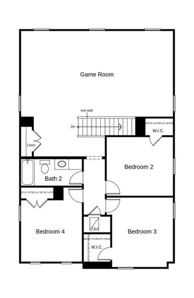 This floor plan features 4 bedrooms, 2 full baths, 1 half bath and over 2,500 square feet of living space.