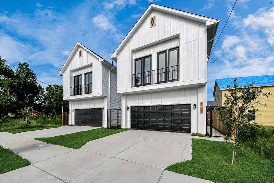 Modern homes featuring clean architectural lines, striking curb appeal, and private driveways for each residence. A rare opportunity offering no HOA, added privacy with gated access, and thoughtfully designed exterior spaces.