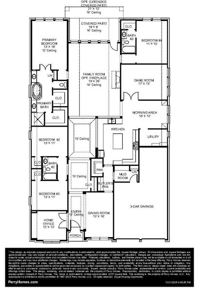 2D floor plan layout of this home in The Woodlands Hills, Willis, TX (Image 2).