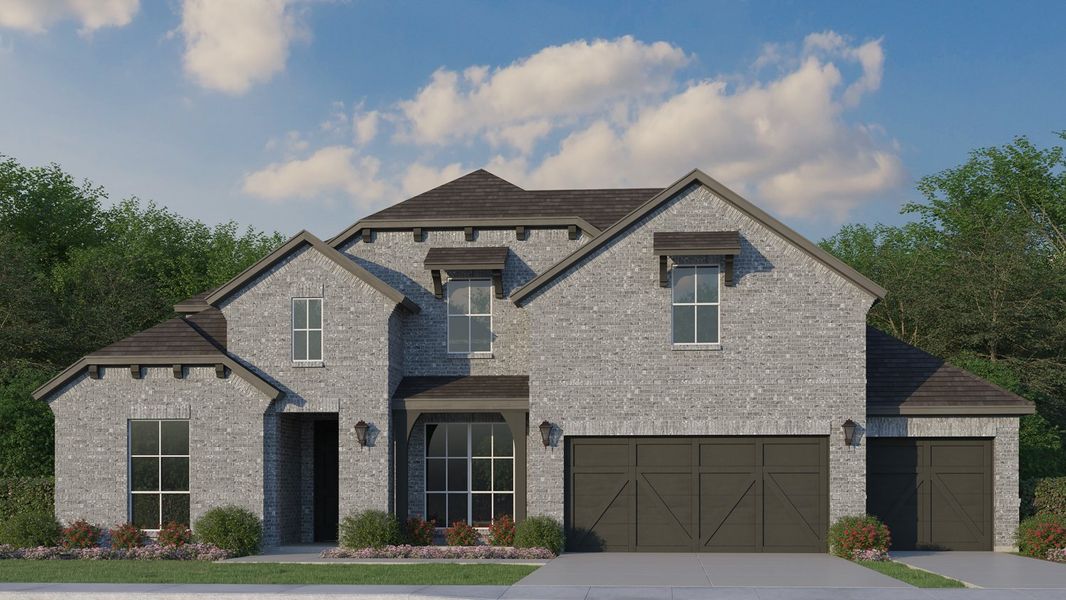 Plan 1691 Elevation B with 3 Car Garage