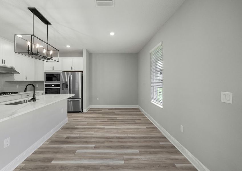 Dining room connected to the kitchen