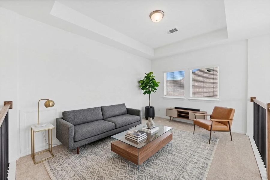 Furnished interior view inside a new home in The Colony - 50', Bastrop (Image 10).