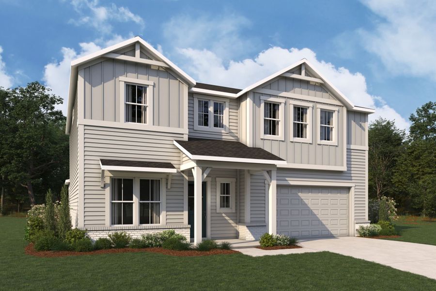 Representative exterior photo of a completed home built from the Rowan by Mattamy Homes in RiverTown, St. Johns, FL (Image 16). Representative exterior photo of a completed home built from the Rowan by Mattamy Homes in RiverTown, St. Johns, FL (Image 16).