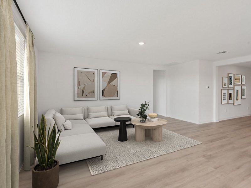 Furnished interior view inside a new home in Benton Hills - Classic Series, Brooksville (Image 6). Furnished interior view inside a new home in Benton Hills - Classic Series, Brooksville (Image 6).