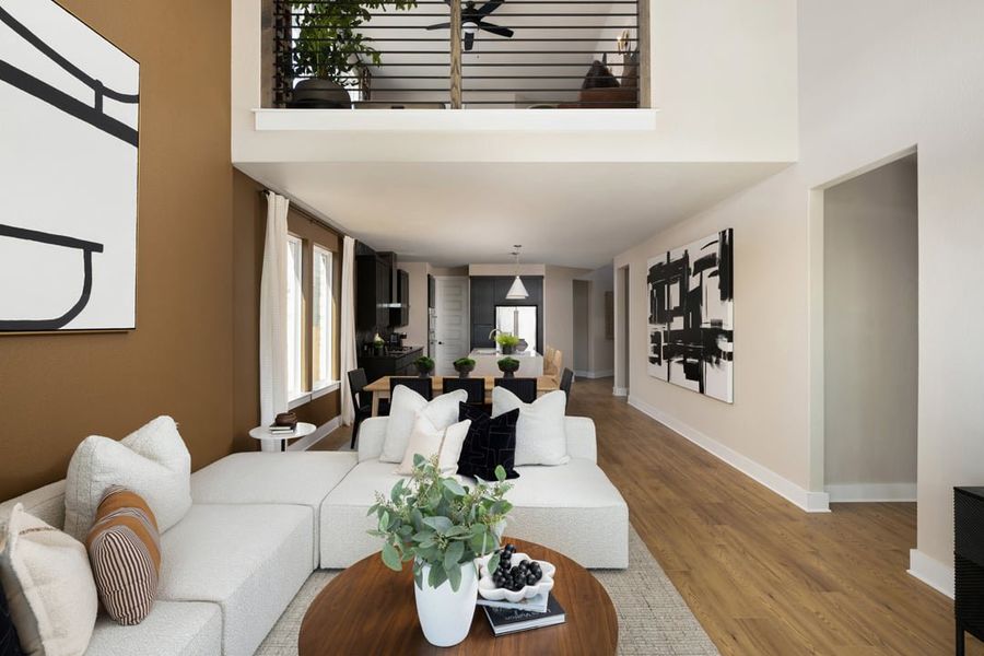 Representative furnished interior of a home built from the Skyview by Tri Pointe Homes in Terrace Collection at Heritage, Dripping Springs (Image 20).