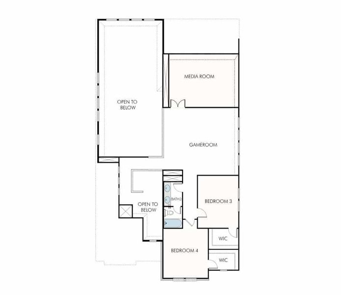 2D floor plan layout of this home in The Grove at Blackhawk, Pflugerville, TX (Image 3).