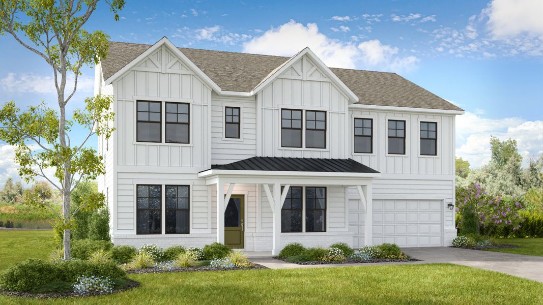 Representative exterior photo of a completed home built from the Aiken by Taylor Morrison in Reserve at Hickory Walk, Kennesaw, GA (Image 19).