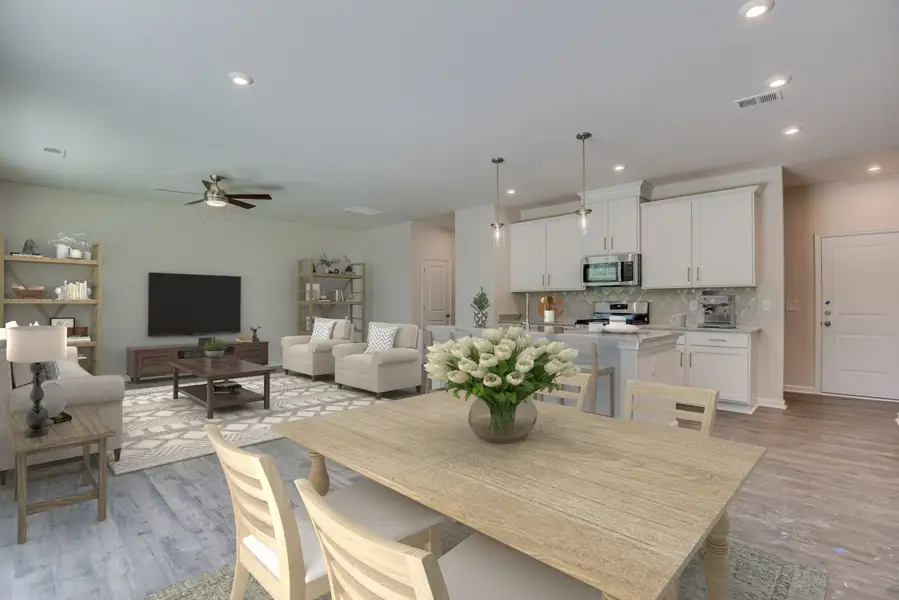 Dining Area, Kitchen and Family Room