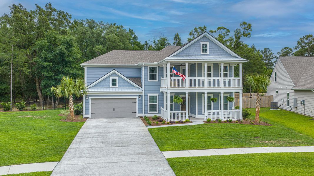 Front exterior of a new home in Sea Island Preserve, Johns Island, SC, highlighting curb appeal (Image 30).