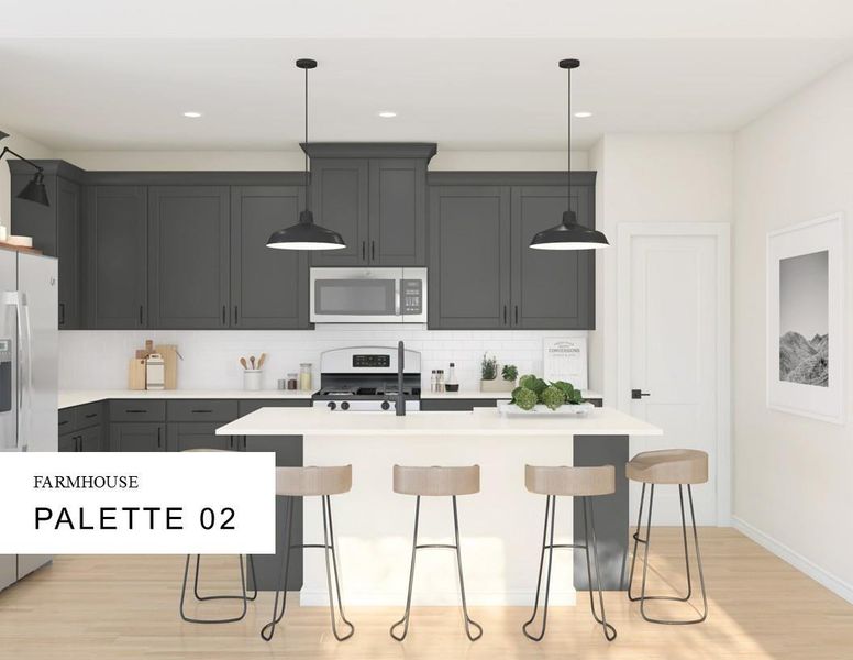 Farmhouse Look Palette 2 Selection Sheet (*Artist rendering used for illustration purposes only.)