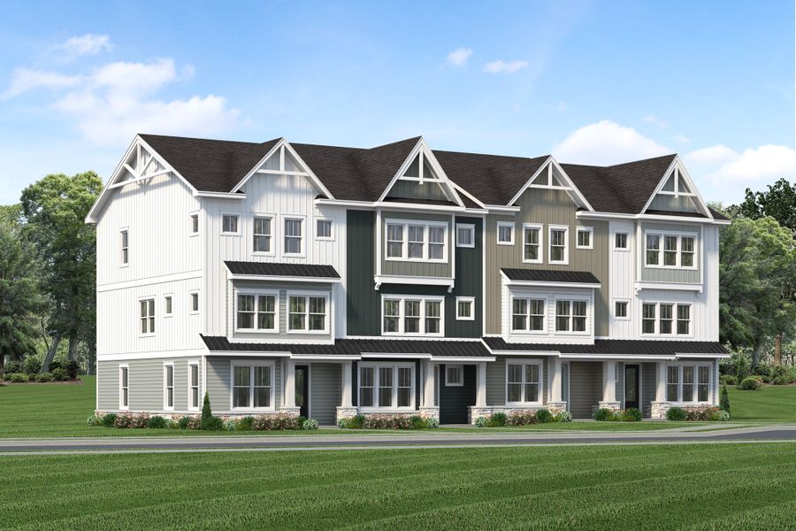 Representative exterior photo of a completed home built from the Atlas - Midtown Collection by Baker Residential in Atwater Station - Midtown Collection, Fuquay Varina, NC (Image 22).