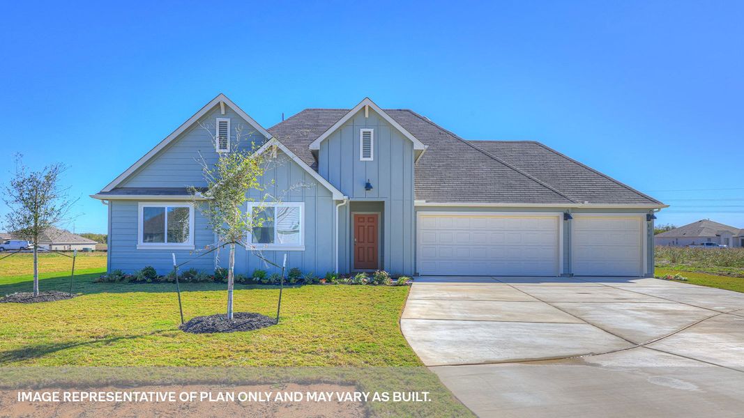 Representative exterior photo of a completed home built from the The Dean by D.R. Horton in Hartland Ranch, Lockhart, TX (Image 1). Representative exterior photo of a completed home built from the The Dean by D.R. Horton in Hartland Ranch, Lockhart, TX (Image 1).