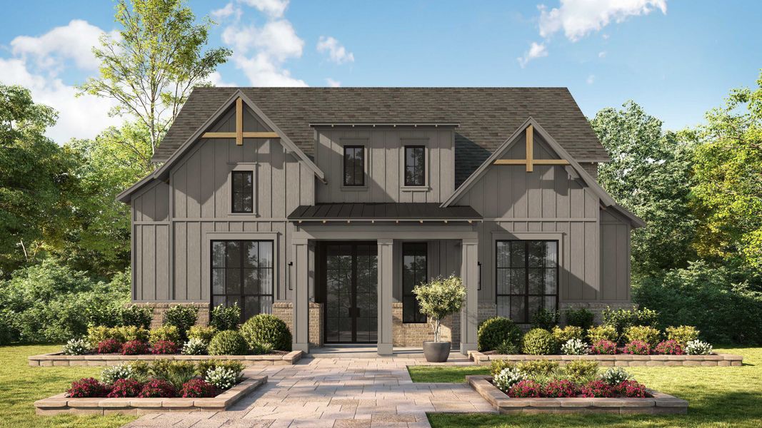 Representative exterior photo of a completed home built from the Catalina by Huntington Homes in Fields, Frisco, TX (Image 4). Representative exterior photo of a completed home built from the Catalina by Huntington Homes in Fields, Frisco, TX (Image 4).