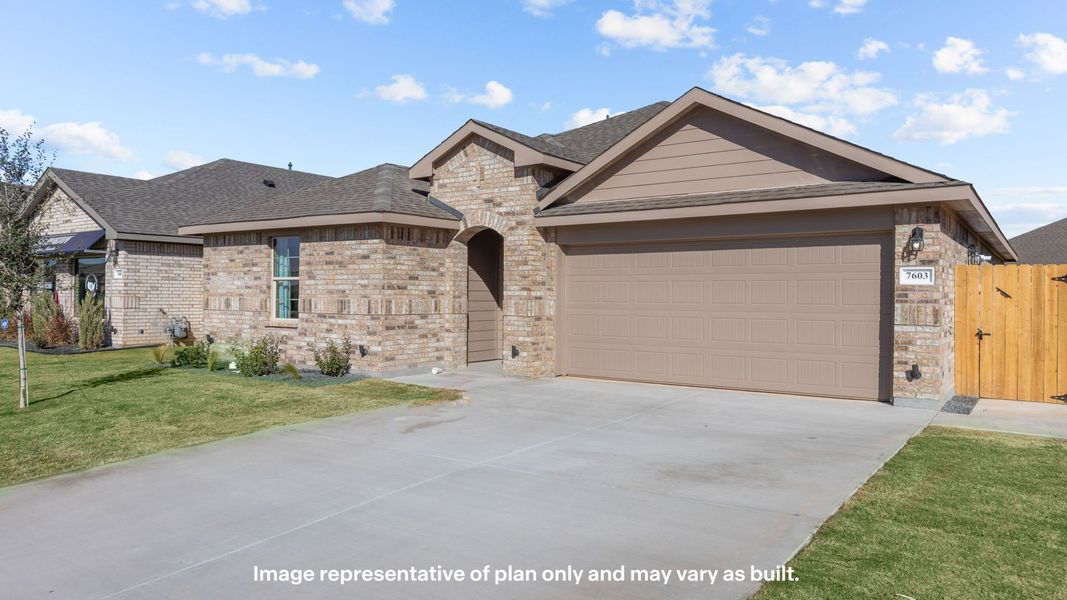 Front exterior of a new home in Homestead at Parks Bell Ranch, Odessa, TX, highlighting curb appeal (Image 22).