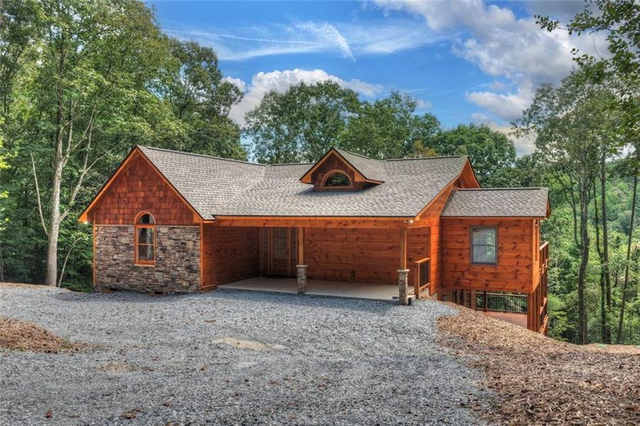 Front exterior of a new home in , Ellijay, GA, highlighting curb appeal (Image 2). Front exterior of a new home in , Ellijay, GA, highlighting curb appeal (Image 2).